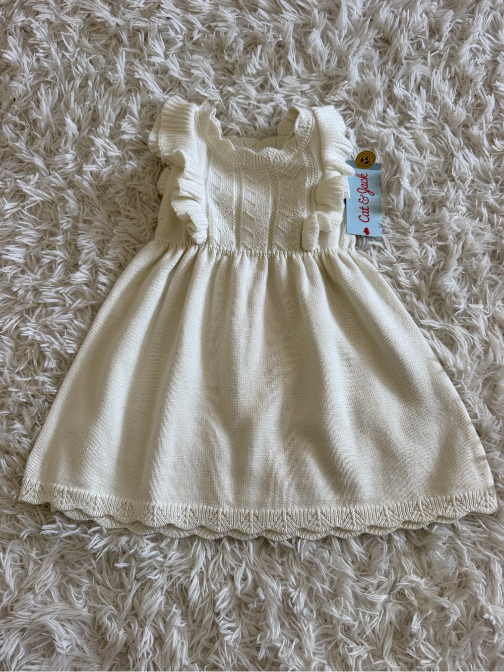 Cat & Jack Knit Ruffle Dress NWT